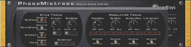blank You'll find extensive selections of parameters lurking in the sub-menus. This is PhaseMistress's Tweak menu.